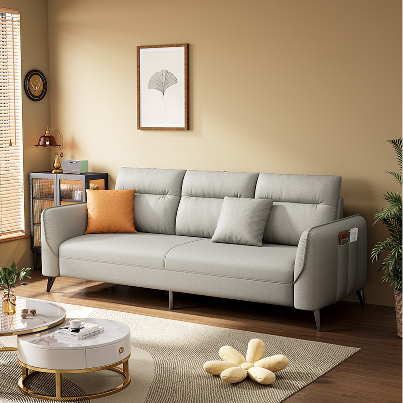 8042 Modern minimalist living room double person fabric sofa