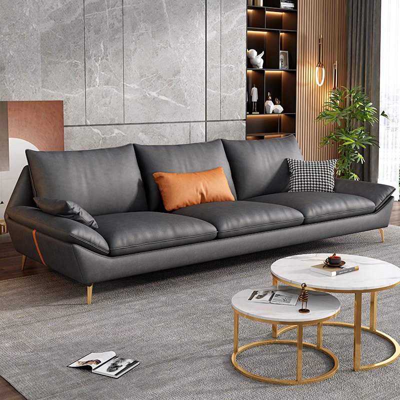 8044 Small unit modern minimalist living room wash free latex three person fabric sofa
