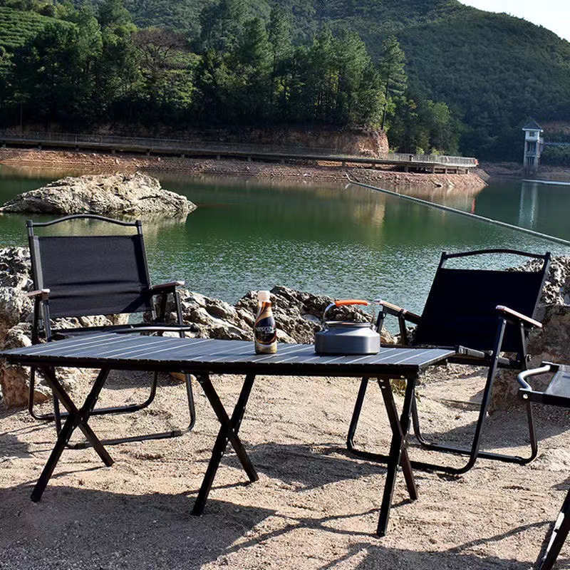 6008Carbon steel folding table beach camping outdoor egg roll table
