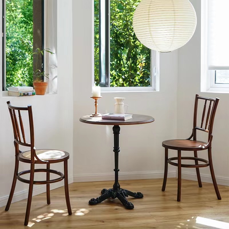 4053 Solid wood dining chair backrest dining chair leisure coffee shop Teng chair