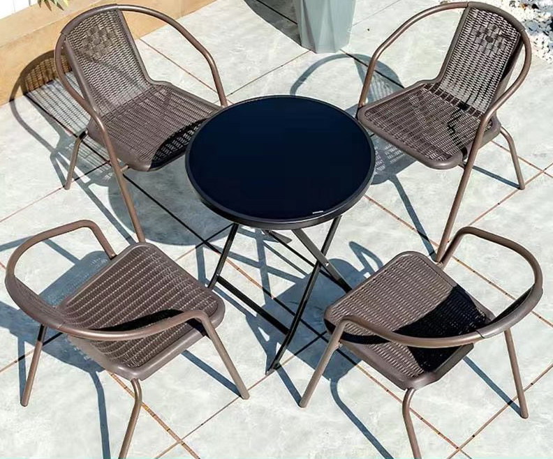 6010 Outdoor iron rattan tables and chairs