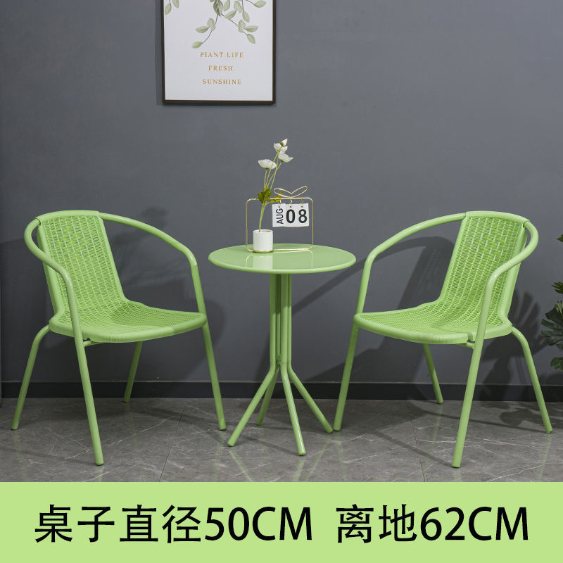 6011 Outdoor leisure foldable small table and chair iron art three piece set combination
