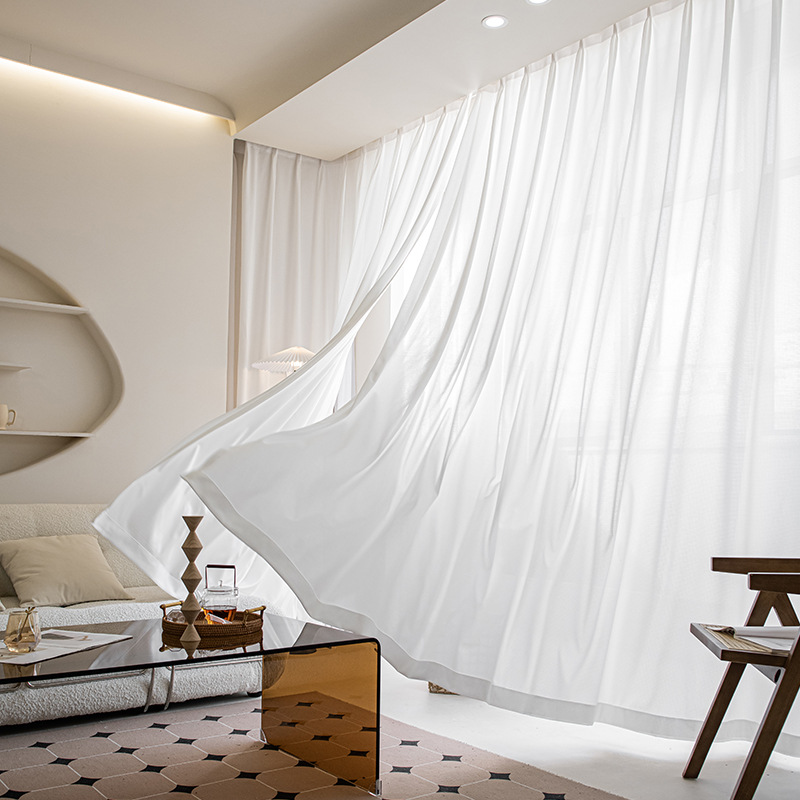 3804 Sunscreen thickened mirror veil white semi shading window screen
