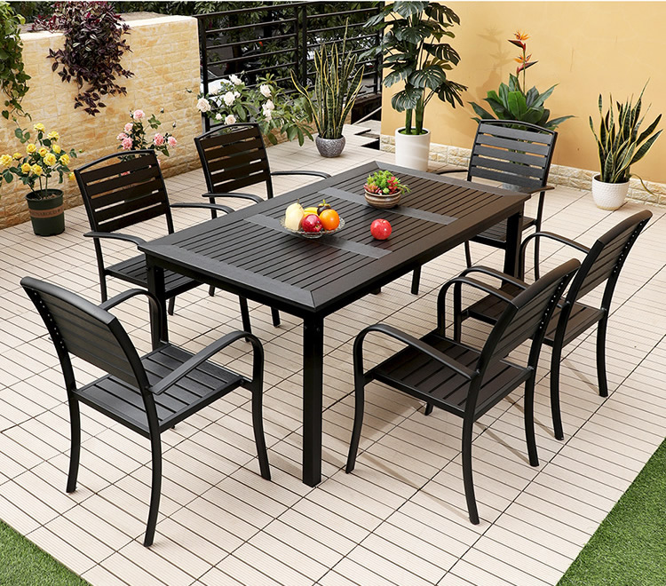 6015 Outdoor garden furniture Rattan table chair for courtyard yard