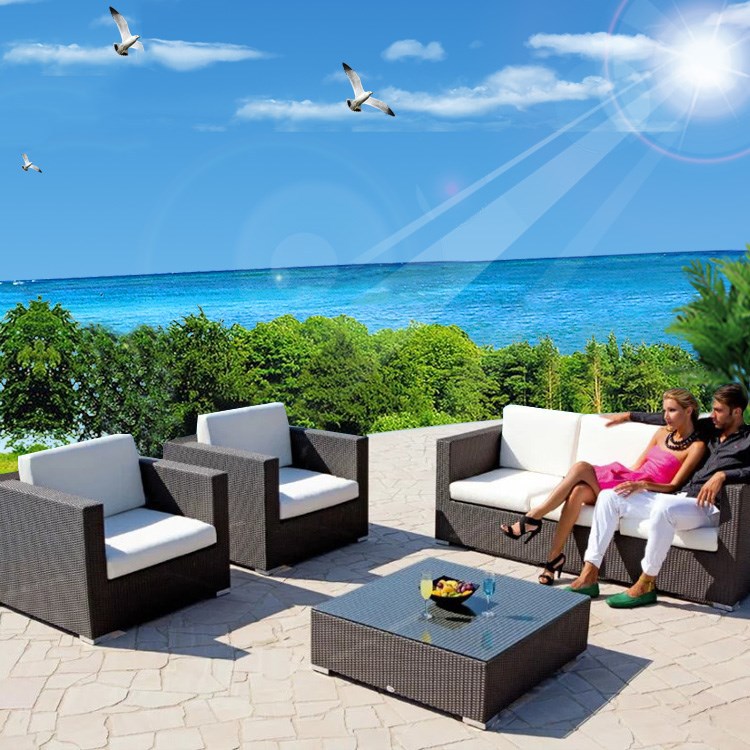 6018 Outdoor garden Patio furniture Beach sofa coffee table