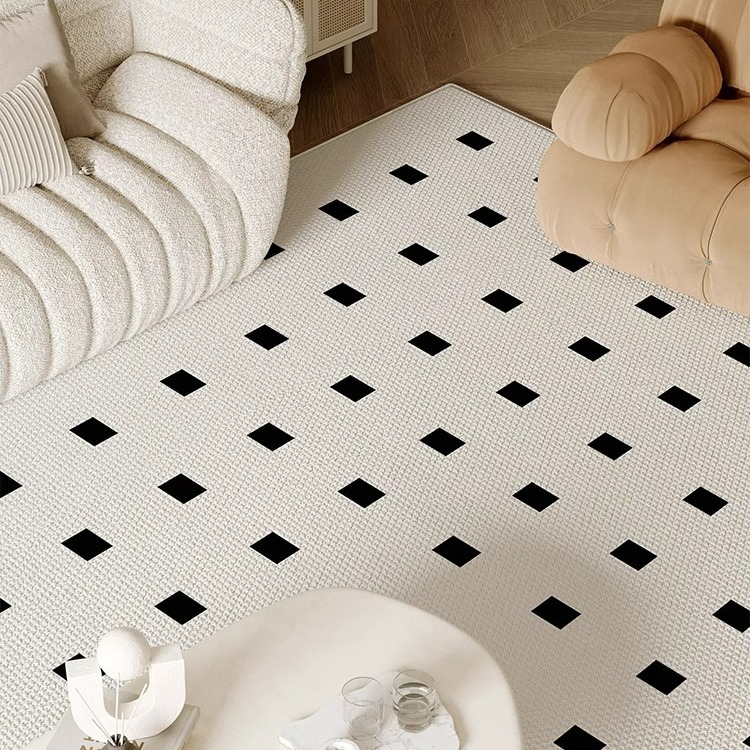 3504 French cream style bedroom bedside mat