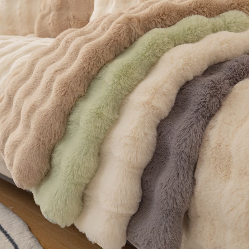 3008 Winter thickened rabbit hair anti slip sofa seat cushion