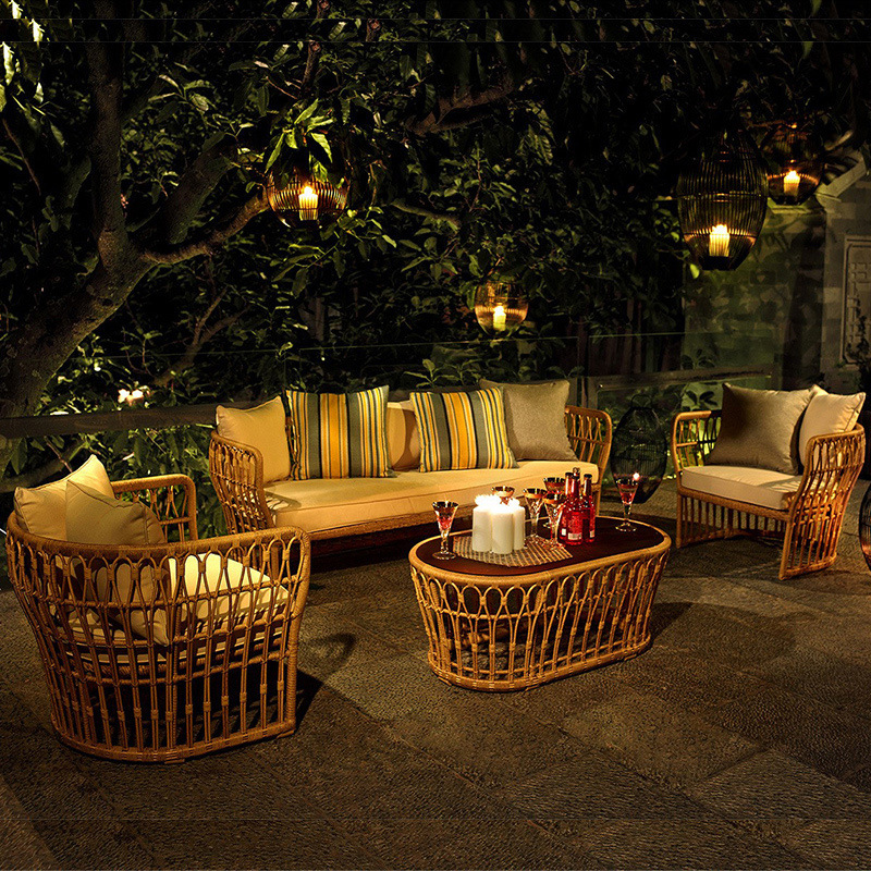 6024 Nordic Outdoor Sofa Villa Courtyard Balcony Outdoor Vine Chair