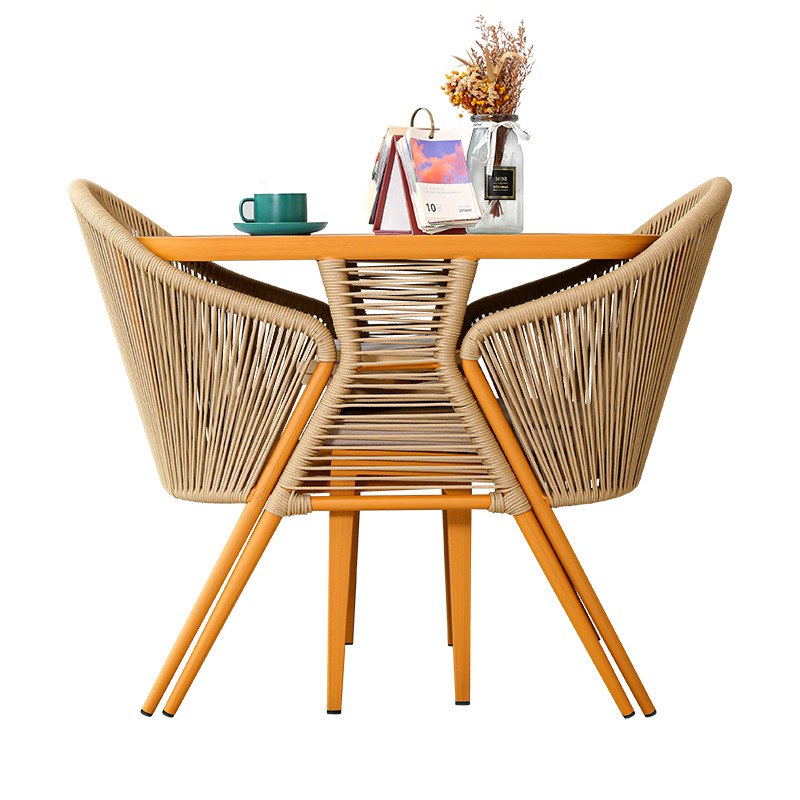 6025 Outdoor balcony leisure tea table and chair combination rattan chair