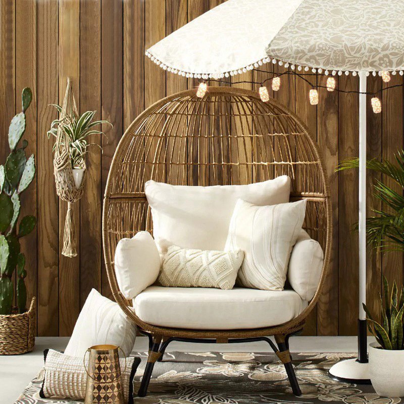 6035 Outdoor leisure floor to ceiling rattan chairs