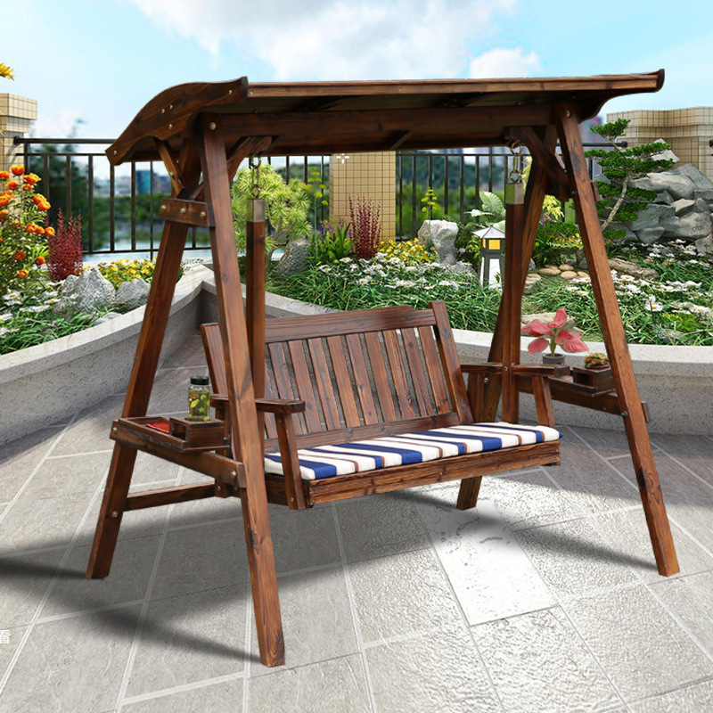 6043 Outdoor swing courtyard garden carbonized adult rocking chair