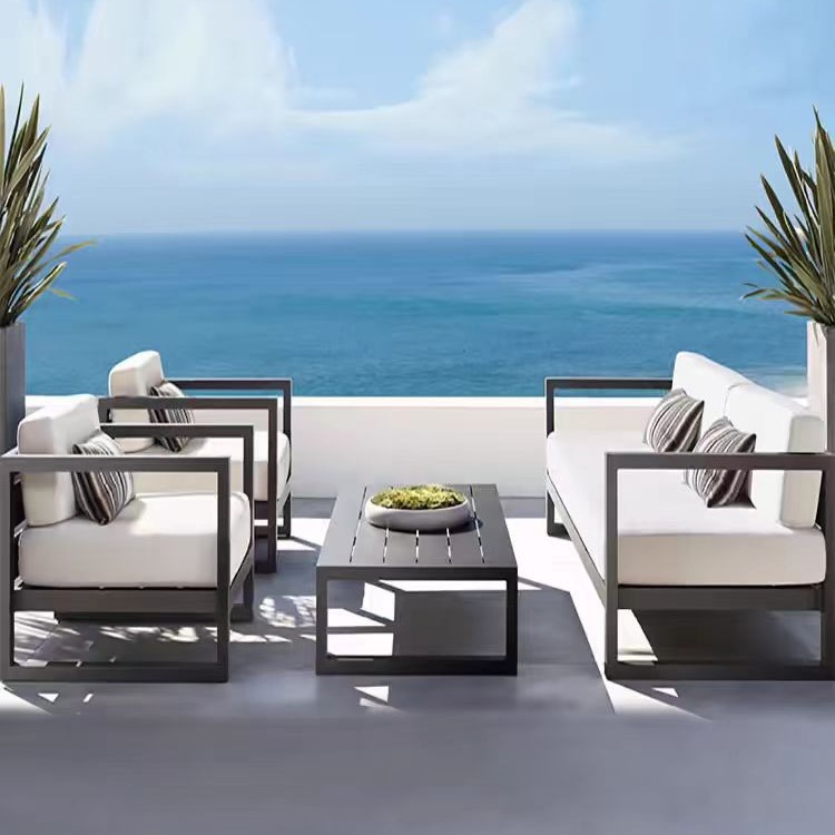 6046Outdoor leisure aluminum alloy stainless steel rattan sofa combination furniture
