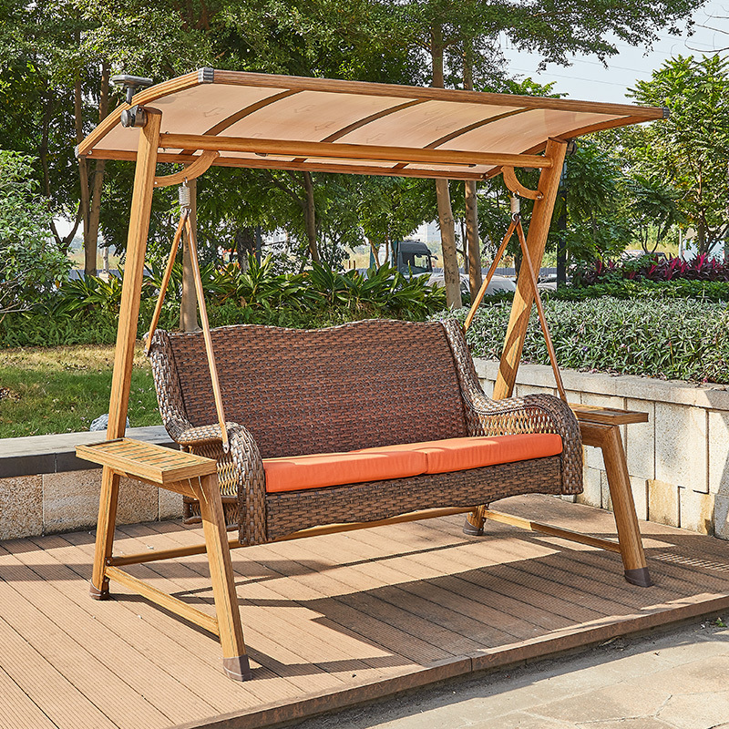6051 Courtyard household cast aluminum rattan woven hanging chairs