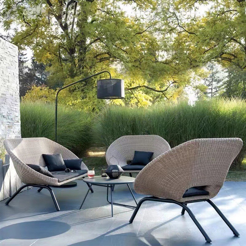 6055 Outdoor sofa balcony leisure waterproof rattan chair