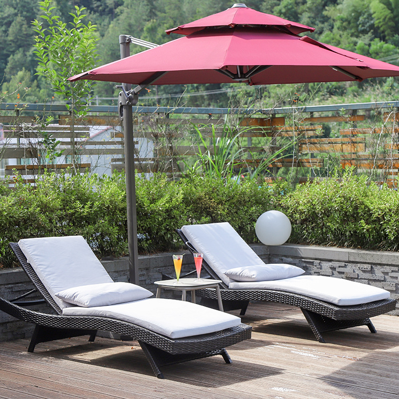 6058 Outdoor waterproof beach rattan lounge chair
