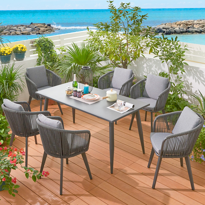 6066 Outdoor garden patio furniture leisure table and rattan chairs
