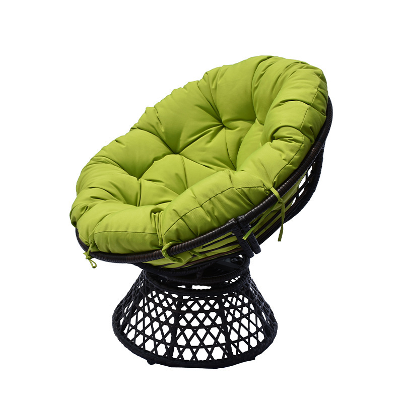 6067 Outdoor leisure waterproof PE rattan woven cotton and linen rotatable rattan chair