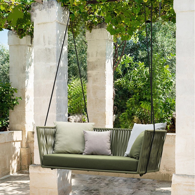 6069 Outdoor courtyard garden leisure rattan weaving swing sofa hanging basket