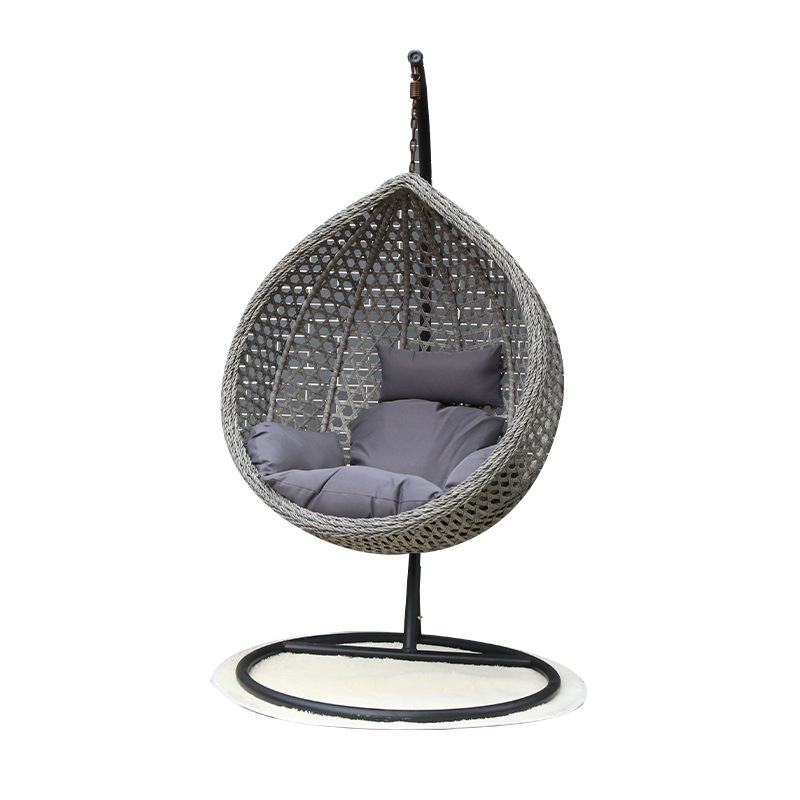 6072 Outdoor single person rattan woven hanging basket chair swing