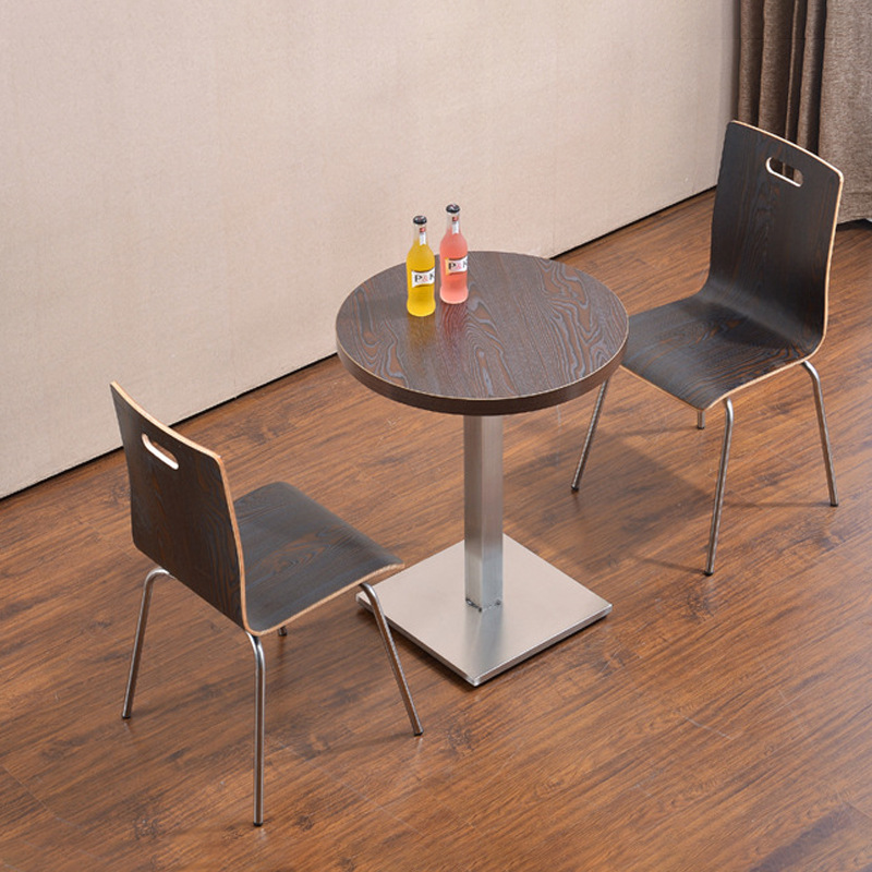 4078 Combination of simple solid wood tables and chairs for outdoor and indoor coffee shops
