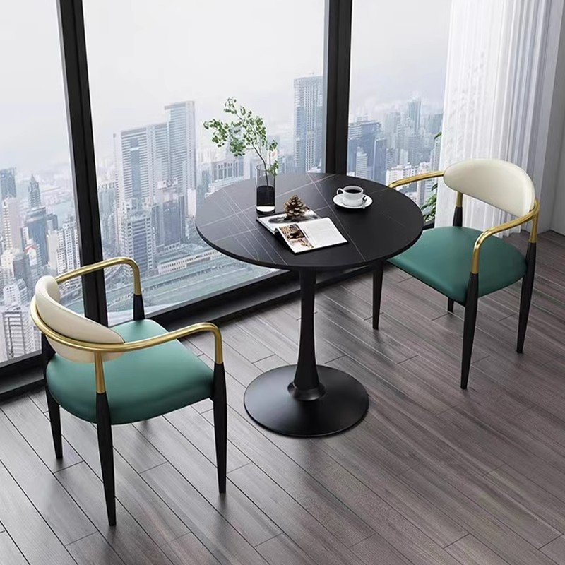4082 Luxury stainless steel backrest and microfiber leather hotel dining chairs