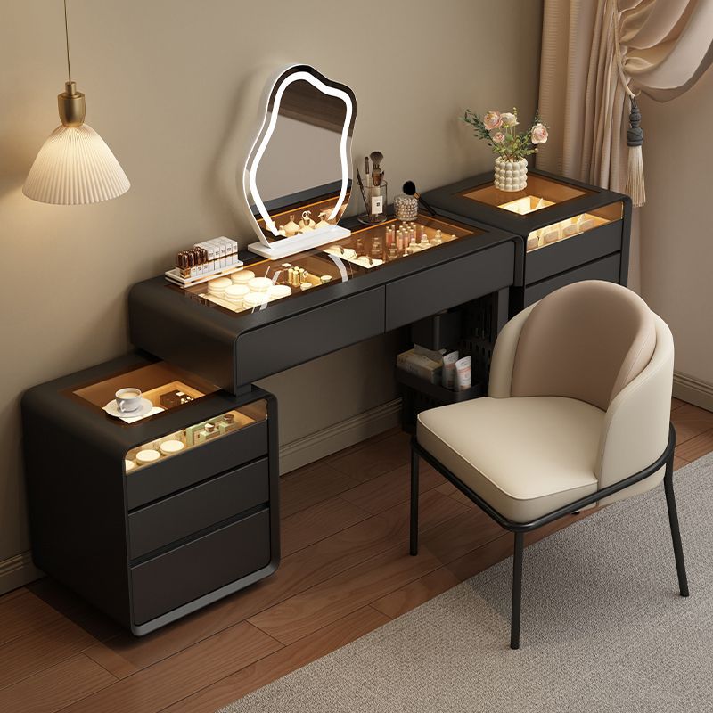 4085 Dresser Bedroom cabinet integrated black solid wood makeup table