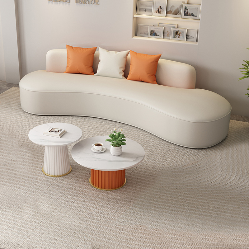 8061 Rest Area Beauty Salon Curved Reception Office Sofa Combination
