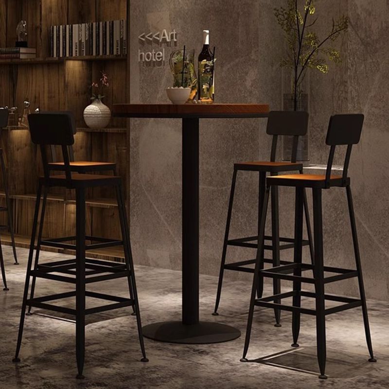 4089 Iron bar counter backrest high legged chair