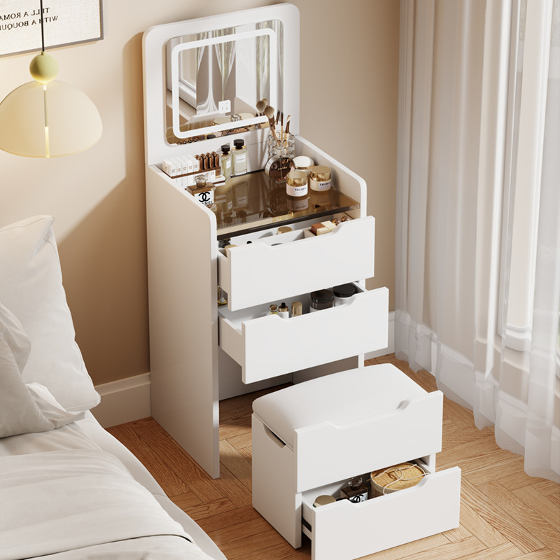 4091 Small sized cream style multifunctional flip up makeup table storage cabinet