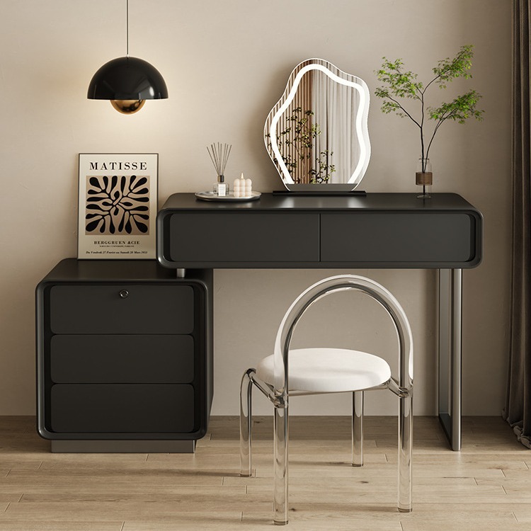 4092 Modern high-end telescopic black dressing table