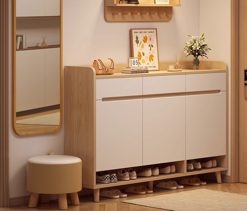 4101 Household solid wood entrance cabinet integrated storage shoe cabinet